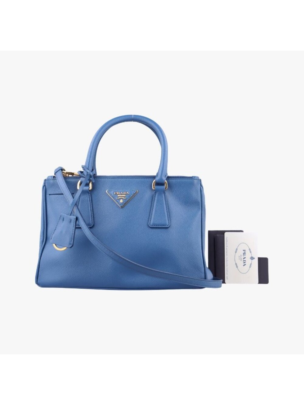 Prada Galleria Blue Saffiano Leather